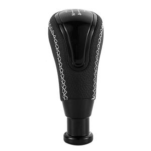 Pomo de Palanca de Cambios Lada de 5 Velocidades, Cuero Negro con Costuras Blancas, Diseño Ergonómico, Accesorio para Auto - Product Image 2