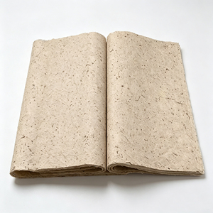 Natural <b>Handmade</b> Mulberry Bark <b>Paper</b> With Rough Textured Surface For Floral Bouquet Wrapping And Luxury Gift Box Packaging - Product Image 5