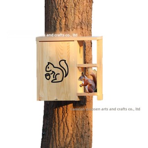 Nid suspendu en bois pour écureuils, boîte d'élevage pour animaux de jardin, mangeoire à oiseaux en bois massif, maison pour hamsters - Product Image 2