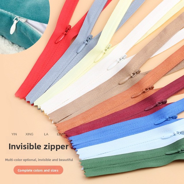 Manufacturer Wholesale 18-70cm 3# 5#  Colorful Plastic Invisible Zipper for Skirts Pants Shirts-Beautiful Fabric Edge Low Price