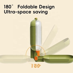 Große Kapazität 2-in-1 Tragbare Hunde-Reisewasserflasche Futterbehälter für Outdoor-Spaziergänge Faltbarer Haustier-Fütterungsbecher - Product Image 3