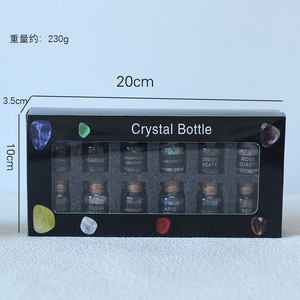 Juego de 12 Mini Botellas de Cristal con Virutas de Piedras Preciosas Naturales en Botellas de Vidrio con Tapón de Corcho, Caja de Regalo con Botellas de Cristal para Deseos - Product Image 4