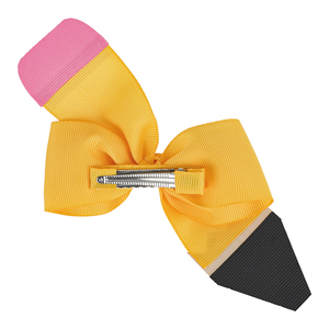 Fermagli per capelli con fiocco <span class=keywords><strong>a</strong></span> matita per il ritorno <span class=keywords><strong>a</strong></span> scuola, accessori per capelli per bambini e neonati, fiocchi da cheerleader per studentesse, festa di benvenuto - Product Image 4
