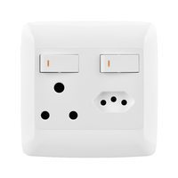 Prise murale électrique JUBEN N1-034 de haute qualité, certifiée Afrique du Sud, 2 pôles, 16A, en PC blanc, 250V