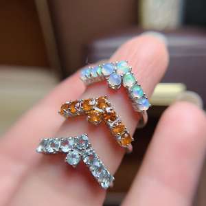 <span class=keywords><strong>Anillo</strong></span> de Plata de Ley 925 <span class=keywords><strong>con</strong></span> Ópalo Natural de Corte Ovalado, Oro Blanco de 18k, Clásico, para Mujer, <span class=keywords><strong>Precio</strong></span> Económico, Venta al por Mayor - Product Image 2