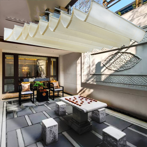 2m x 4m Pare-soleil télescopique à vagues Filet d'ombrage HDPE Anti-UV Personnaliser Maison <span class=keywords><strong>Terrasse</strong></span> Balcon Intimité Auvent Ombre - Product Image 1