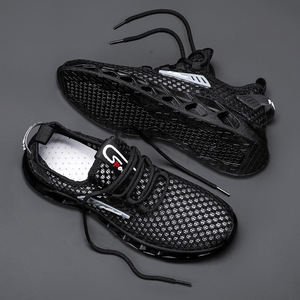 Men's Summer Fashion Breathable Mesh Sports Casual Shoes with Soft Sole Non-Slip Lace-Up <b>Running</b> Design - Product Image 4