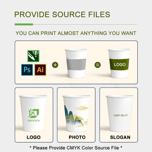 Vasos de Papel para Bebidas Calientes, Personalizados con Logotipo, Biodegradables, Ecológicos, Reciclables, Desechables, de Grado Alimenticio, para Llevar - Product Image 3