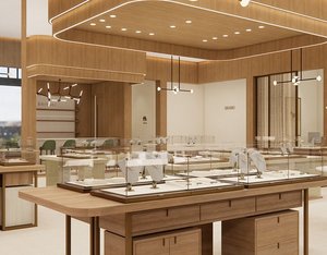 Cao Cấp Cửa hàng đồ trang sức hiển thị truy cập cong đồ trang sức Showcase thép không gỉ hiển thị trường hợp tủ kính trên bán - Product Image 5