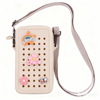 Sac bandoulière mini en silicone Chinfai avec fermeture éclair et compartiment intérieur, design mignon et tendance pour téléphone portable, idéal comme cadeau