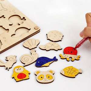Jouet éducatif précoce, puzzle en bois découpé au laser, jouets de puzzle d'apprentissage, plateau 3D pour enfants, créatif pour les enfants, les tout-petits, les garçons et les filles - Product Image 2