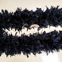 Boa en plumes de dinde Chandelle en gros, teintes en noir, couleurs personnalisables pour costumes de performance et de danse, décoration