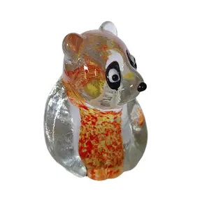 New Design Glass Animal Figurine Collection Murano Glass Bear Ornament Hand Made Crystal Craft for Home Decoration for Easter