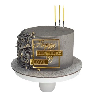 ท็อปเปอร์เค้กอะคริลิค รูปน้ำผึ้งและน้ำตาลหวาน สุขสันต์วันเกิด ลูเลิฟ ของฉัน ของตกแต่งงานวันเกิด อุปกรณ์ตกแต่งเค้ก - Product Image 5