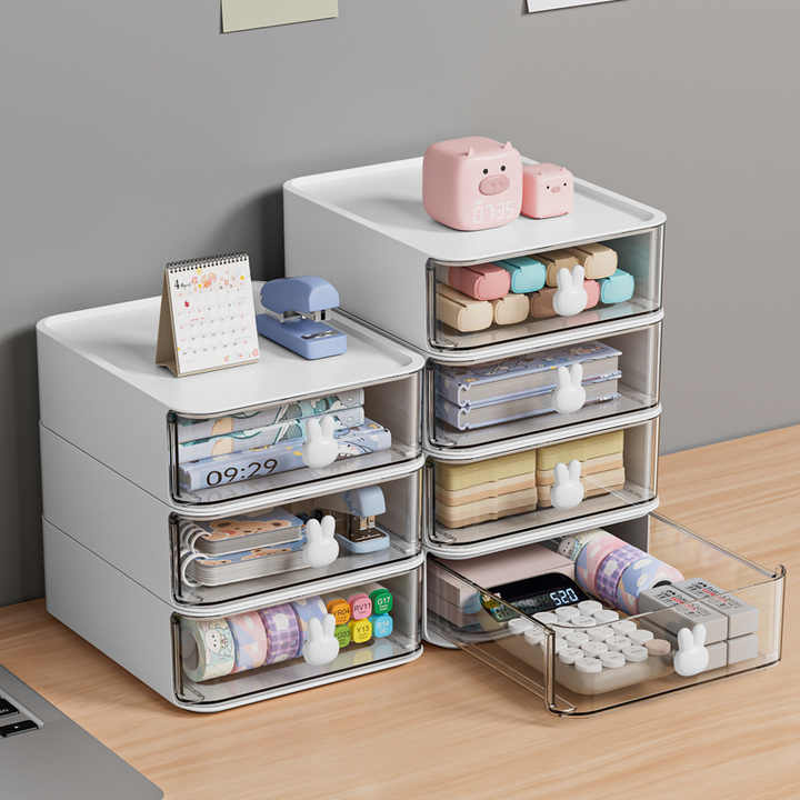 Stackable Combination Cute Mini Simple Multi Grid Storage Box Desktop Miscellaneous Stationery Sorting Box Student Dormitory