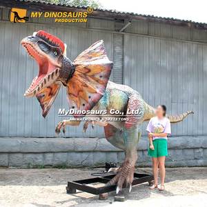 Cabeza de Dinosaurio Animatrónica Dilophosaurus de la Serie Jurásica para Halloween, Modelo AD083 de MY DINO - Product Image 6