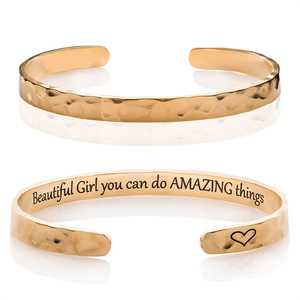 2401 meise bán hàng của thép không gỉ khắc mở vòng đeo tay mặt trăng lá bất thường búa - Product Image 4