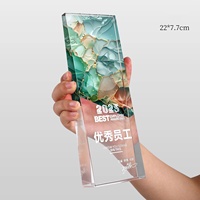 Trophée de cristal d'impression couleur personnalisé Médailles et plaques de forme colorée 3D personnalisées