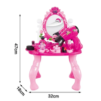 Table de maquillage de jeu d'imitation KSF pour enfants, stimule l'imagination des filles, jouets de beauté et de mode avec miroir réglable