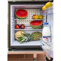 Prix de gros - Cuisine extérieure en acier inoxydable 304 avec revêtement PVC, armoires de cuisine extérieures avec mini-réfrigérateur en verre et éclairage LED