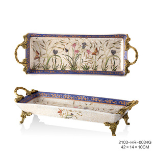 Luxe Antique Bleu Blanc Peinture Céramique Laiton Boîte À Mouchoirs <span class=keywords><strong>Distributeur</strong></span> De <span class=keywords><strong>Papier</strong></span> <span class=keywords><strong>Toilette</strong></span> Élégant Décoration De La Maison <span class=keywords><strong>Porcelaine</strong></span> De Table - Product Image 6