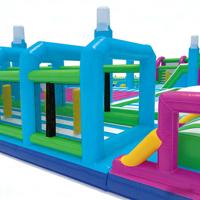 Parcours d'obstacles gonflable en PVC écologique et château gonflable commercial pour aire de jeux pour enfants - Jeu de défi grande capacité pour adultes