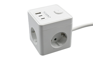 Enchufe Inteligente con Extensión USB E-Sun, Cubo con 3 Tomas de Corriente, 1 USB, 2 Puertos USB-C, Enchufe Europeo, 16A, 250V, Conexión <span class=keywords><strong>a</strong></span> Tierra Estándar, Cable de 1.5m, CE, ROHS, EMC - Product Image 2