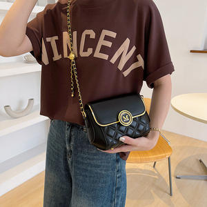 2025 nouveauté treillis motif femmes sac de luxe en cuir mat petit carré épaule sac à bandoulière dames travail bureau - Product Image 6