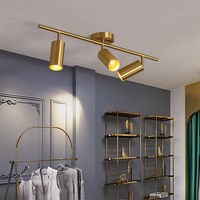 Lustre mural LED multi-têtes doré, style nordique exclusif transfrontalier, pour bars, restaurants et vestiaires