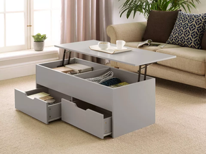 Mesa de centro de madera con tapa de elevación y 2 cajones de almacenamiento grandes Brujas - Product Image 3