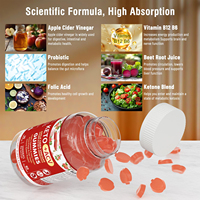 Gummies Keto ACV à la Vitamine B12 et B6 avec Probiotiques, Vinaigre de Cidre de Pomme, Soutien Énergétique, Immunitaire et Digestif, 60 Comprimés