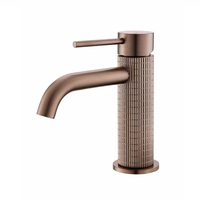 Robinet mélangeur monocommande en laiton, style moderne, finition brossée or, or rose, argent, pour eau chaude et froide, vente en gros