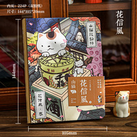 1. Carnet de notes de style sac à dos Wildcat Travel Tales, adorable illustration créative de chat, planificateur étudiant, journal quotidien, carnet de notes
