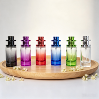 Flacon en verre vide de 30 ml avec pulvérisateur à pompe, forme cylindrique, cosmétique/parfum