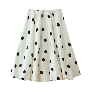 PB&ZA Falda <span class=keywords><strong>Midi</strong></span> de Mujer con Estampado de Ondas, Nueva Colección Verano 2026, Estilo Chic Vintage, Falda Tipo Skort de Cintura Alta para Mujer - Product Image 2