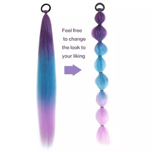 ต่อผมหางม้าแบบวงแหวน 65 ซม. สีออมเบร ม่วง น้ำเงิน ชมพู สำหรับเด็ก ถักเปีย ทนความร้อนสูง เส้นใยสังเคราะห์ - Product Image 3