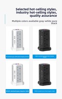 Regleta de Enchufes Vertical Estándar del Reino Unido con Interruptores Individuales, 3250W de Alta Potencia, Material Ignífugo, Multifunción, 110V