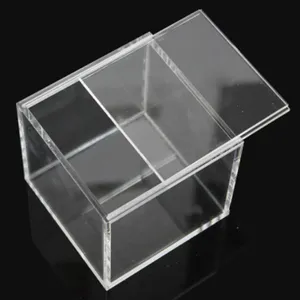 Tùy chỉnh rõ ràng Acrylic trượt hộp hàng đầu perspex hộp lưu trữ hình chữ nhật với nắp trượt Acrylic lucite trượt nắp hộp quà tặng - Product Image 2