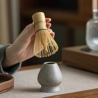 Vente chaude Style Japonais Matcha Accessoires De Cérémonie Du Thé Matcha Kit avec 9 Pcs Par Fouet Bol Titulaire Plateau À Thé