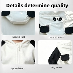 Vêtements pour bébé <span class=keywords><strong>printemps</strong></span>-été, confortables, anti-UV, 100% coton, unisexes, hauts pour bébé, motifs de dessins animés d'animaux, vêtements pour bébé à capuche - Product Image 2