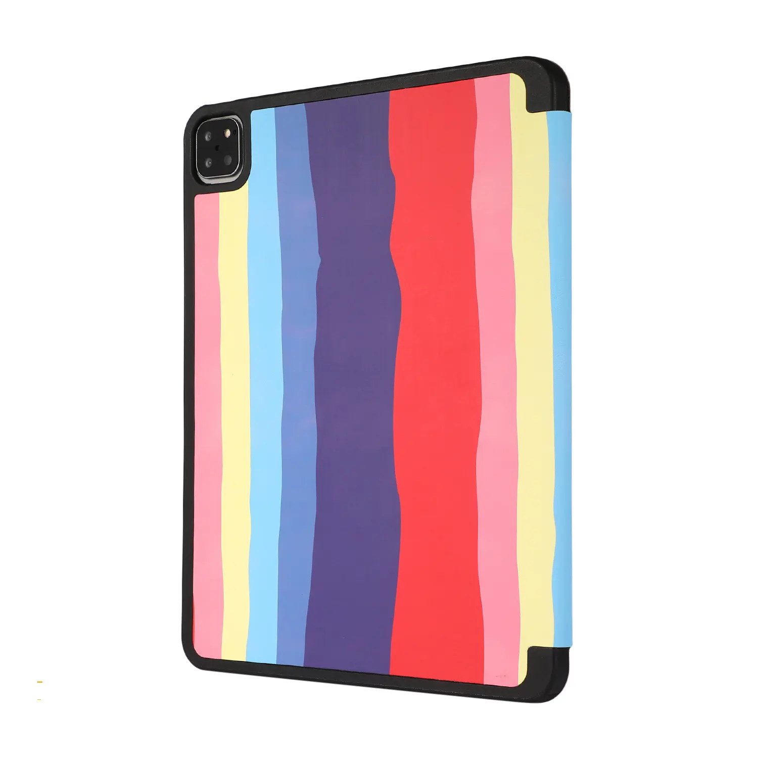 With Pencil Holder Rainbow Stripe PU Leather Flip Case Cover For iPad 9.7 Tablet Case For iPad Air 4 10.2 Mini 4 5 Pro 11 2021