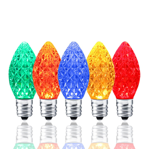 Luces Navideñas C9 Facetadas con 2 LED SMD en Cada Bombilla, Juego de 25 Decoraciones para Interiores y Exteriores - Product Image 1