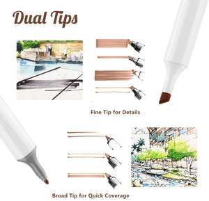 Stylos-feutres marqueurs <span class=keywords><strong>de</strong></span> couleur, série <span class=keywords><strong>de</strong></span> stylos-feutres, pour Portrait, <span class=keywords><strong>dessin</strong></span>, peinture, Art, 24 couleurs, Design, Animation scolaire, peau brune - Product Image 3