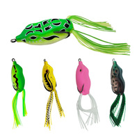Leurre de pêche flottant de surface de haute qualité 6cm 14g, grenouille en caoutchouc colorée, appât souple bionique pour poissons d'eau douce (lac, ruisseau, rivière)
