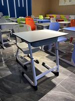 Table de formation mobile pliable avec plateau rabattable et roulettes pour salle de classe et salle de réunion