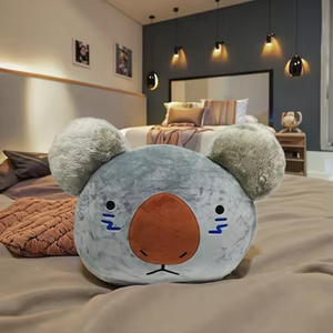 Фабричная оранжевая плюшевая домашняя подушка в виде обезьяны с наушников, подушка с мультяшным животным, на заказ, плюс корпоративный логотип, талисман - Product Image 4