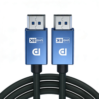 Câble DP 1.4 32,4 Gbps 8K 60Hz UHD plaqué or mâle-mâle pour moniteur, téléviseur, PC, ordinateur portable, projecteur, jeux