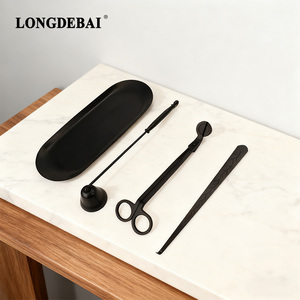 4 in 1 <b>Candle</b> Accessory Set - <b>Candle</b> Wick Trimmer,<b>Candle</b> Snuffer,<b>Candle</b> Wick Dipper & Storage <b>Tray</b> Plate <b>Candle</b> Care Tools - Product Image 3