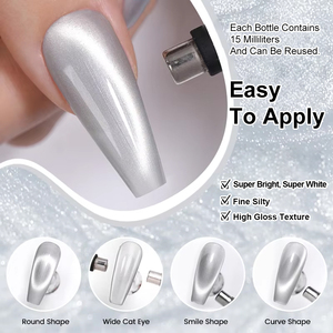 Compra al por mayor: <span class=keywords><strong>Esmalte</strong></span> magnético de ojo de gato UV LED de 15ml, gel suave en polvo ultrafino para salón de uñas - Product Image 5