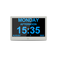 Jam kalender Digital Pro, pengingat obat Remote Control 10 inci jam Tatah besar hari tanggal hilang memori rabun